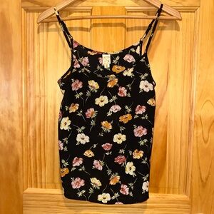 Floral Black Camisole Top